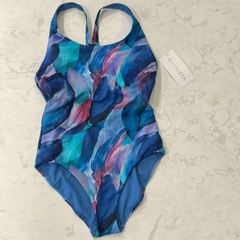 NWT Athleta Malibu Printed One Piece Swimsuit Women’s Medium